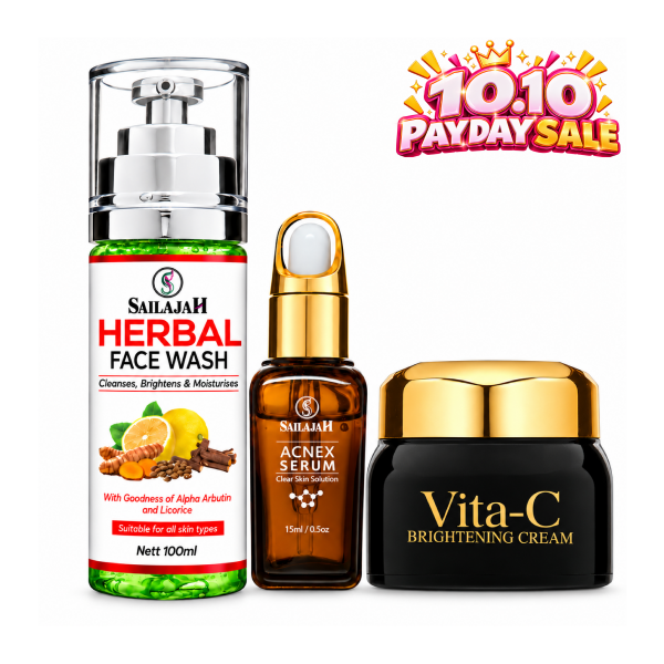 Herbal Face Wash + Vita-c 30 gram + Acnex serum 15 ml 