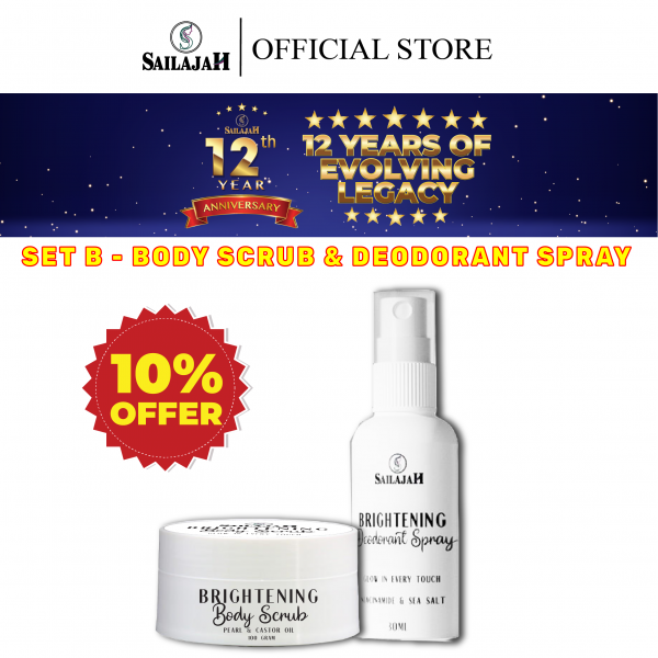 Brightening Body Scrub and Deodorant Spray 